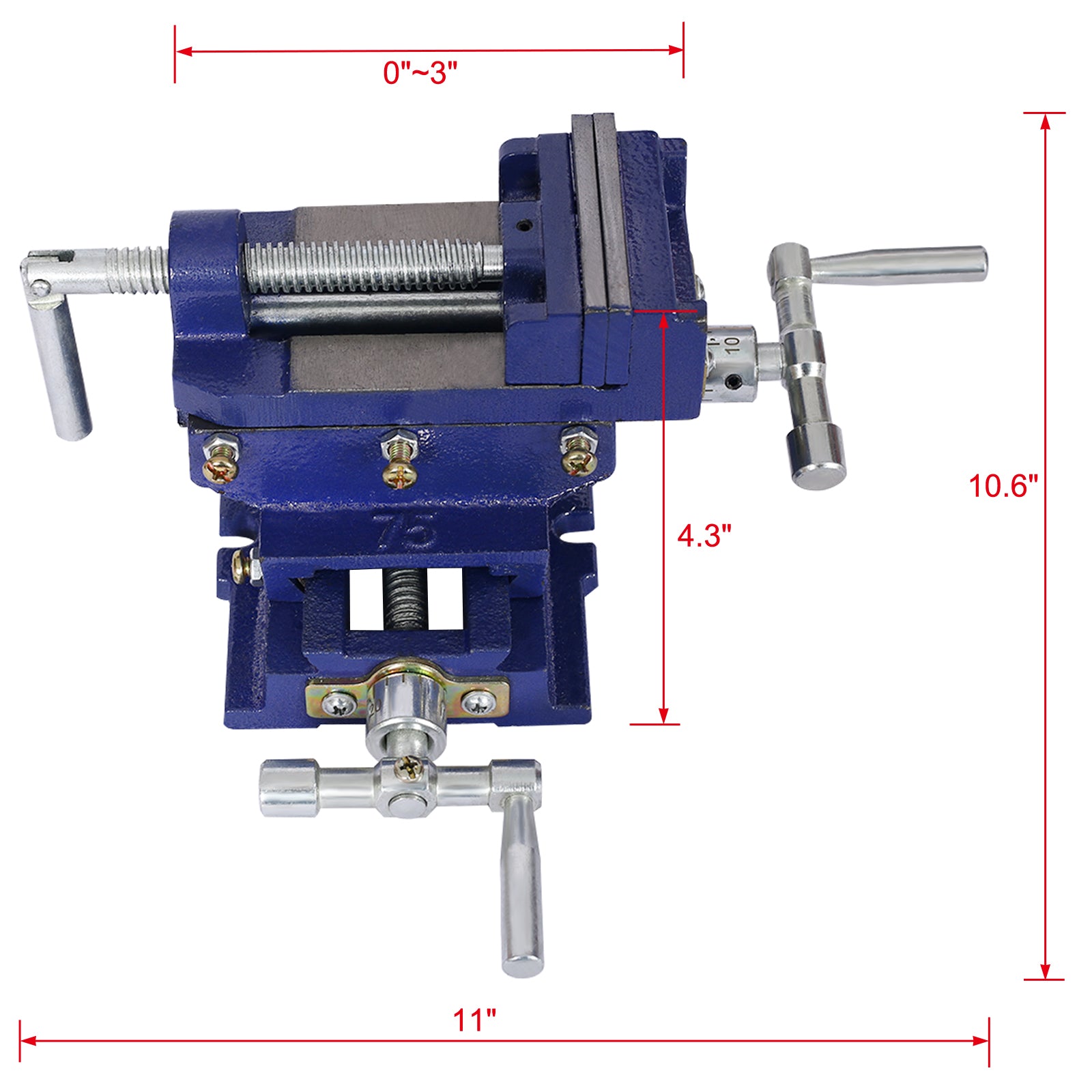 Cross Slide Vise, Drill Press Vise 3Inch,Drill Press Metal Milling 2 Way X Y ,Benchtop Wood Working Clamp Machine Blue Steel