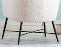 Modern Style 1Pc Accent Chair White Sheep Wool Like Fabric Covered Metal Legs Stylish Living Room Furniture White Primary Living Space Luxury Fabric