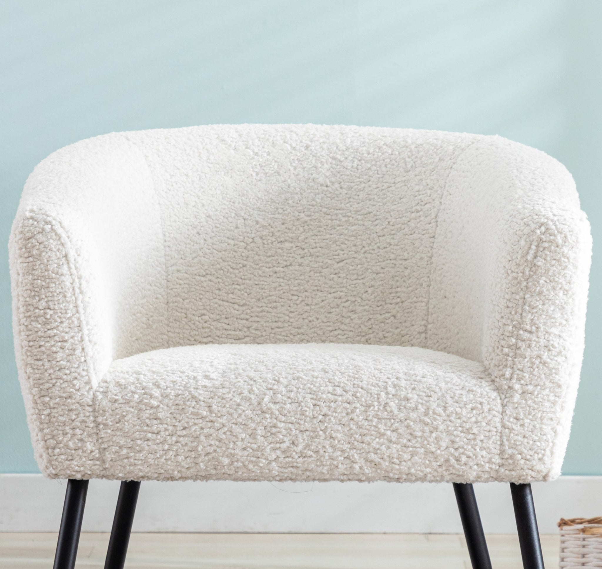 Modern Style 1pc Accent Chair White Sheep Wool Like white-primary living space-luxury-fabric