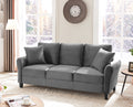 Modern Velvet Couch With 2 Pillow, 78 Inch Width Living Room Furniture, 3 Seater Sofa With Plastic Legs Gray Velvet