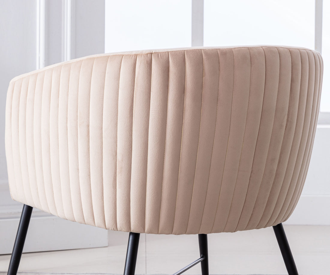 Luxurious Design 1Pc Accent Chair Beige Velvet Clean Line Design Fabric Upholstered Metal Legs Stylish Living Room Furniture Beige Primary Living Space Modern Fabric