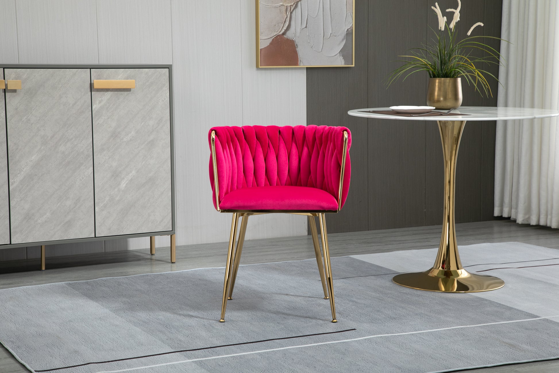 Coolmore Leisuredining Chairsaccent Chair2Pc Set Rose Red Metal