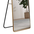 The Third Generation Floor Mounted Full Length Rearview Mirror. Aluminum Alloy Metal Frame Arched Wall Mirror, Bathroom Makeup Mirror, Clothing Store, Wall Mounted. Gold 60 