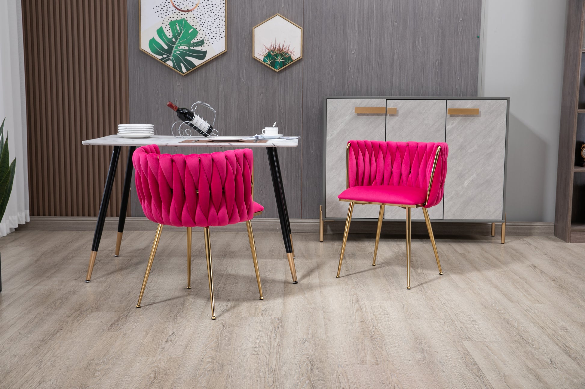 Coolmore Leisuredining Chairsaccent Chair2Pc Set Rose Red Metal