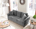 Modern Velvet Couch With 2 Pillow, 78 Inch Width Living Room Furniture, 3 Seater Sofa With Plastic Legs Gray Velvet