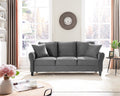 Modern Velvet Couch With 2 Pillow, 78 Inch Width Living Room Furniture, 3 Seater Sofa With Plastic Legs Gray Velvet