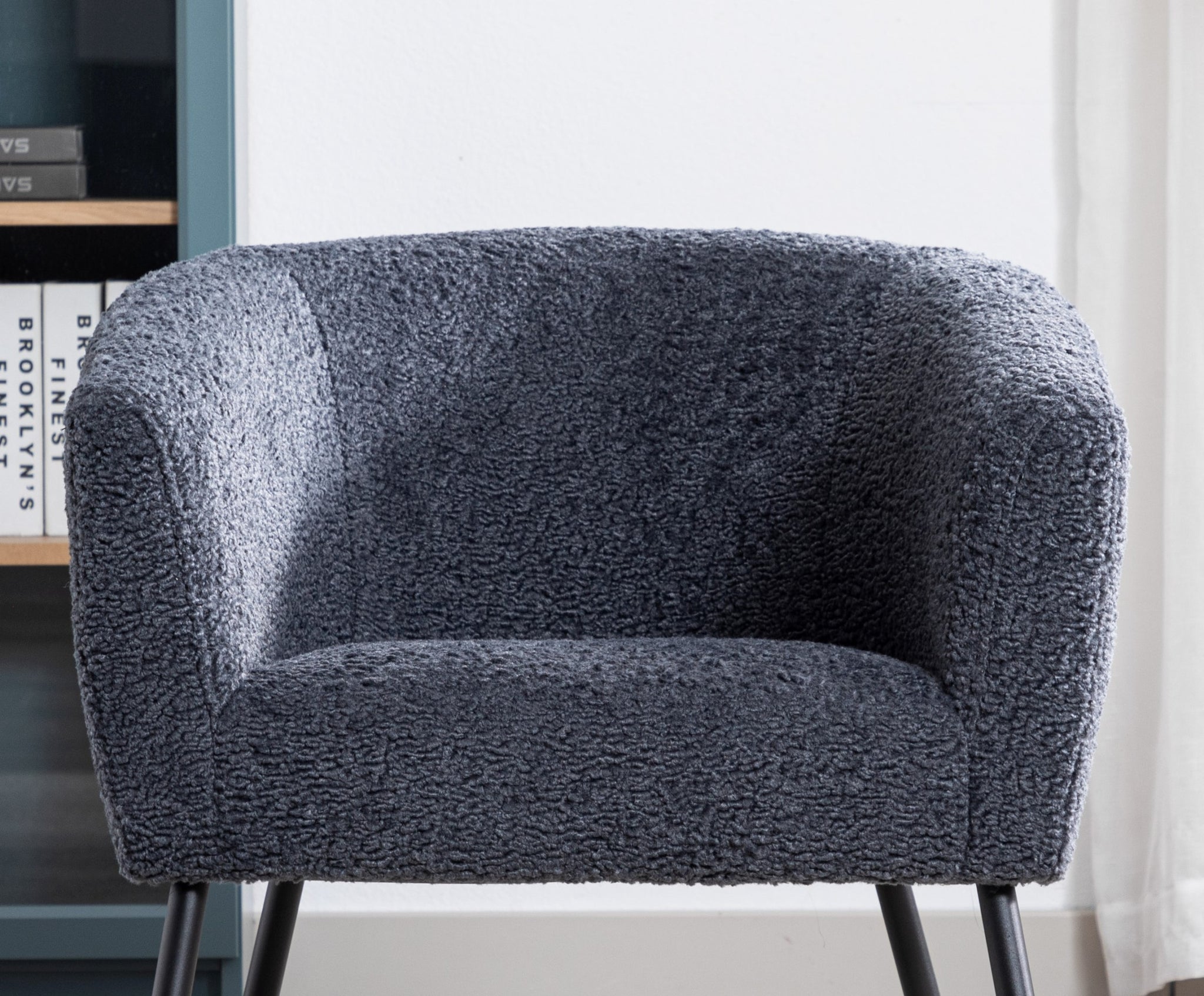 Modern Style 1pc Accent Chair Grey Sheep Wool Like grey-primary living space-luxury-fabric