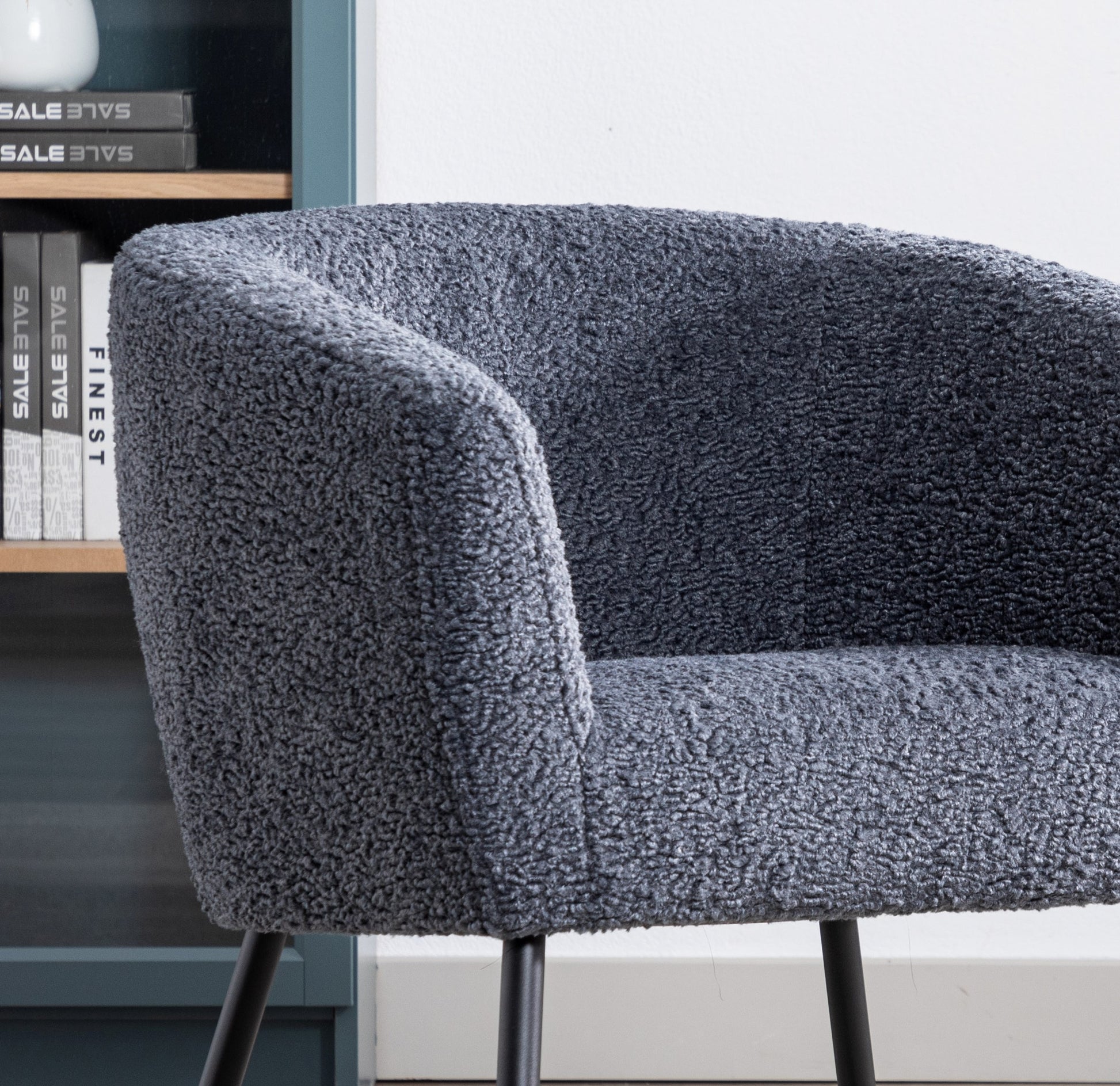 Modern Style 1Pc Accent Chair Grey Sheep Wool Like Fabric Covered Metal Legs Stylish Living Room Furniture Grey Primary Living Space Luxury Fabric
