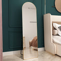 The Third Generation Floor Mounted Full Length Rearview Mirror. Aluminum Alloy Metal Frame Arched Wall Mirror, Bathroom Makeup Mirror, Clothing Store, Wall Mounted. Gold 60 