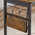 Bar Table Set With Wine Bottle Storage Rack. Rustic Brown, 47.24'' L X 15.75'' W X 35.43'' H. Rustic Brown Particle Board