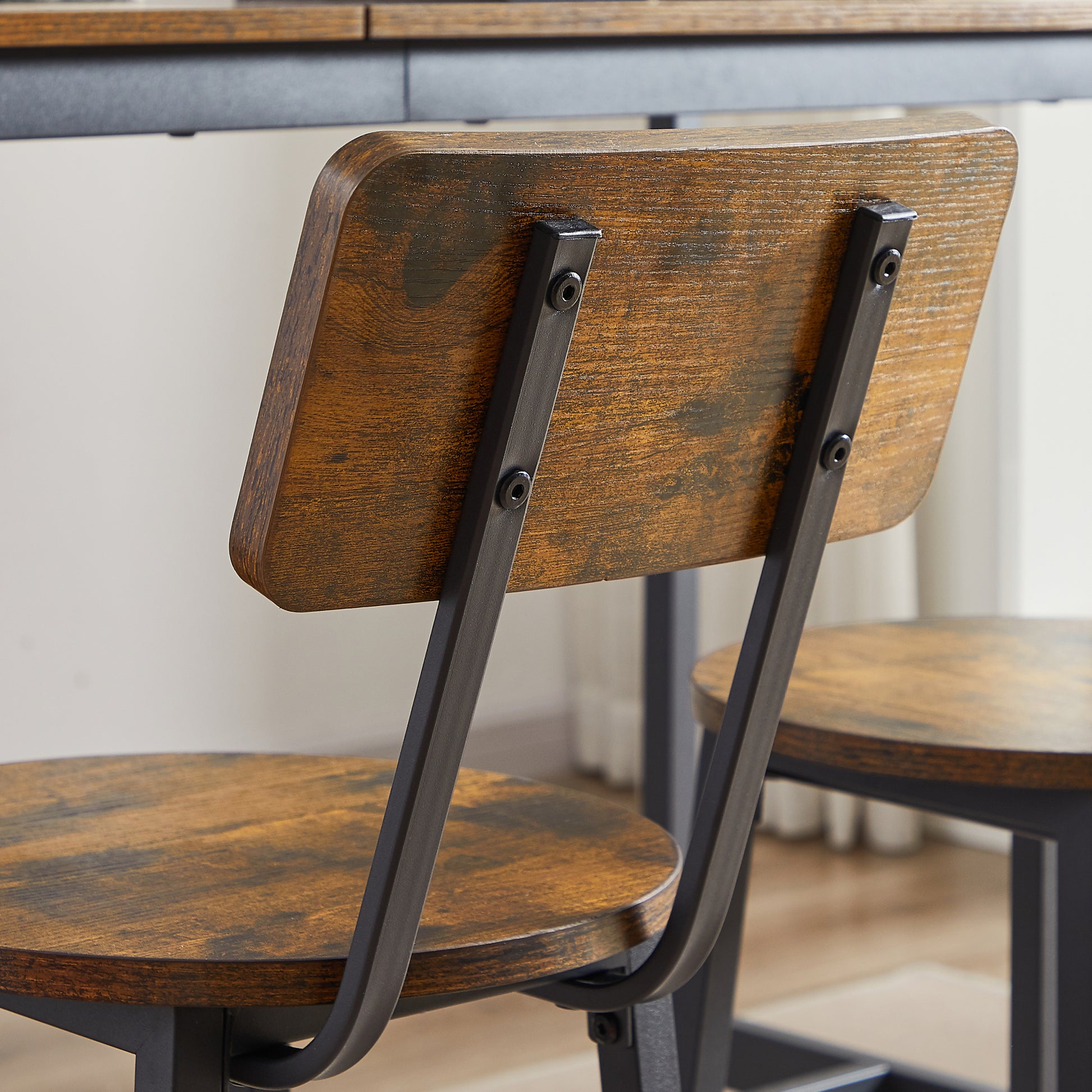 Bar Table Set With Wine Bottle Storage Rack. Rustic Brown, 47.24'' L X 15.75'' W X 35.43'' H. Rustic Brown Particle Board