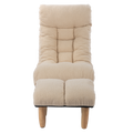 Single Sofa Reclining Chair Japanese Chair Lazy Sofa Tatami Balcony Reclining Chair Leisure Sofa Adjustable Chair White Metal & Wood Cotton