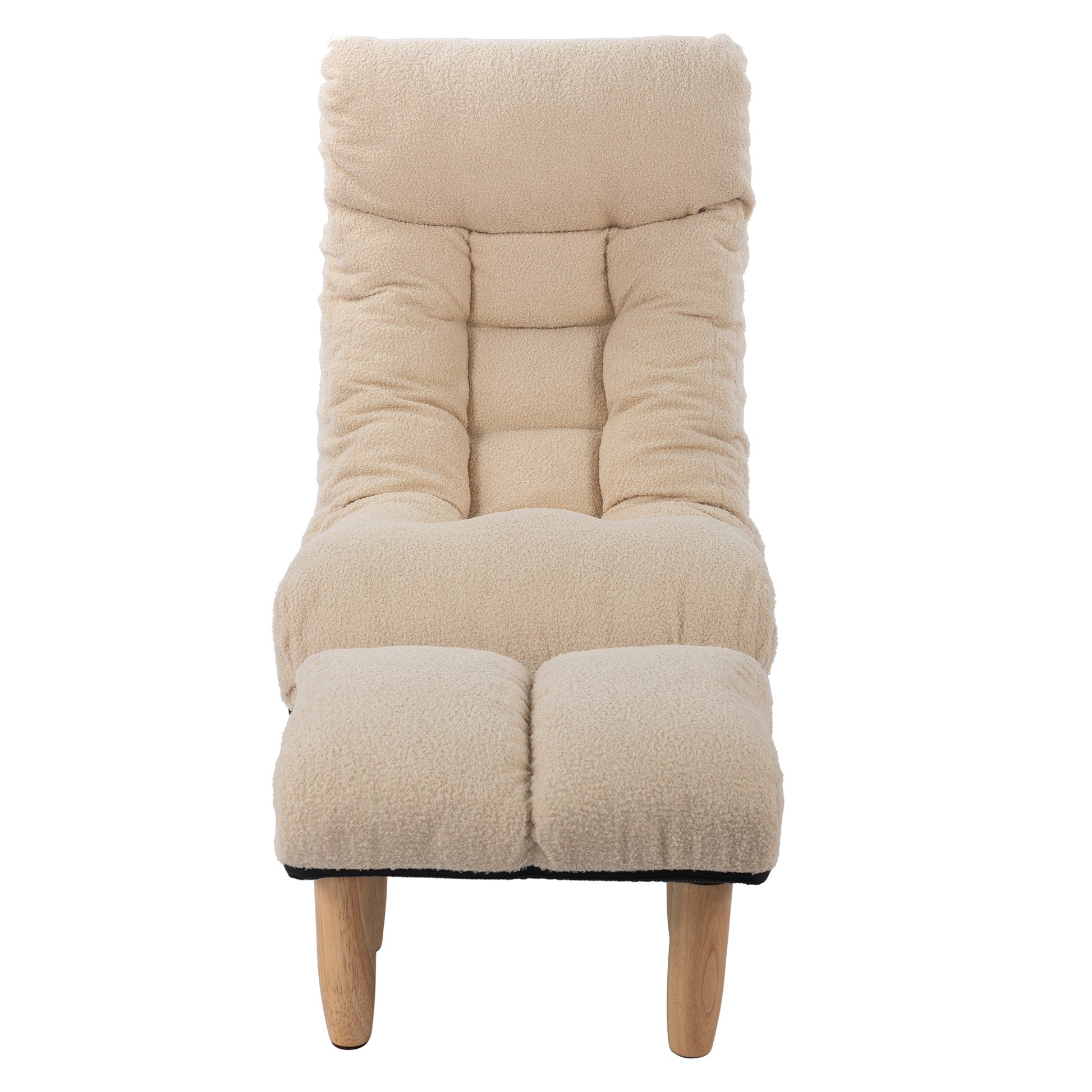 Single Sofa Reclining Chair Japanese Chair Lazy Sofa Tatami Balcony Reclining Chair Leisure Sofa Adjustable Chair White Metal & Wood Cotton