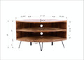Fan Shape Reclaimed Wood Corner Media Table For Living Room Wise Use Your Space Natural Solid Wood