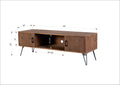 Industrial Style Reclaimed Wood Media Tv Stand With Storage Cabinet For Living Media Room Natural Solid Wood