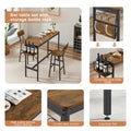 Bar Table Set With Wine Bottle Storage Rack. Rustic Brown, 47.24'' L X 15.75'' W X 35.43'' H. Rustic Brown Particle Board