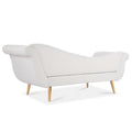 Chaise Lounge With Scroll Arms White Fabric