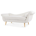 Chaise Lounge With Scroll Arms White Fabric