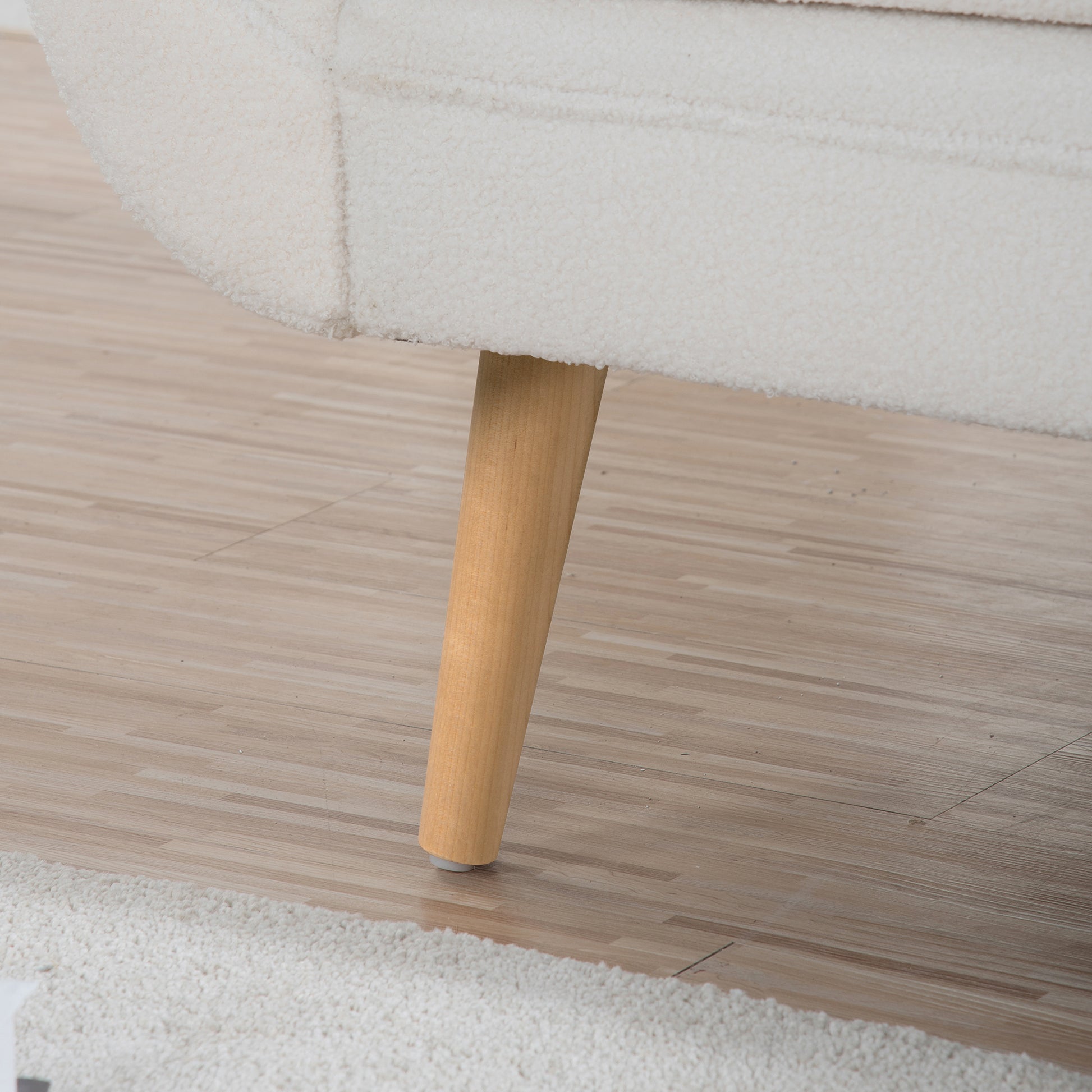 Chaise Lounge With Scroll Arms White Fabric