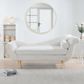 Chaise Lounge With Scroll Arms White Fabric