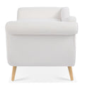 Chaise Lounge With Scroll Arms White Fabric
