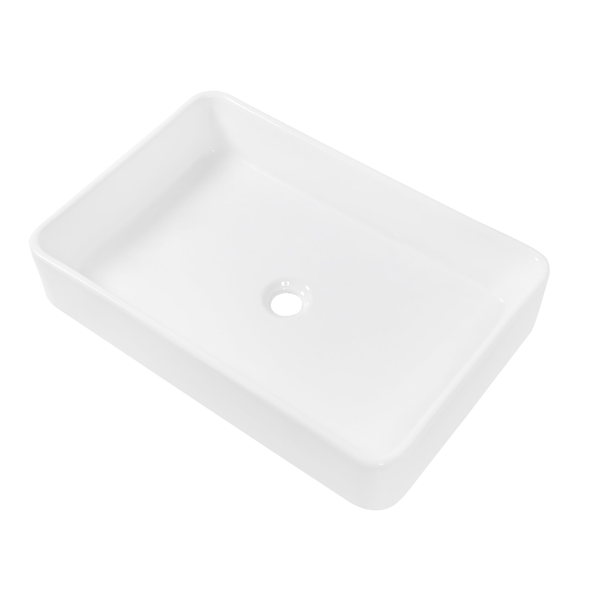 24"X16" White Ceramic Rectangular Vessel Bathroom Sink White Ceramic