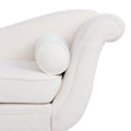 Chaise Lounge With Scroll Arms White Fabric