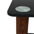 1 Piece Black Walnut Side Table2 Tier Space End Table ,Modern Night Stand, Sofa Table, Side Table With Storage Shelve Black Glass