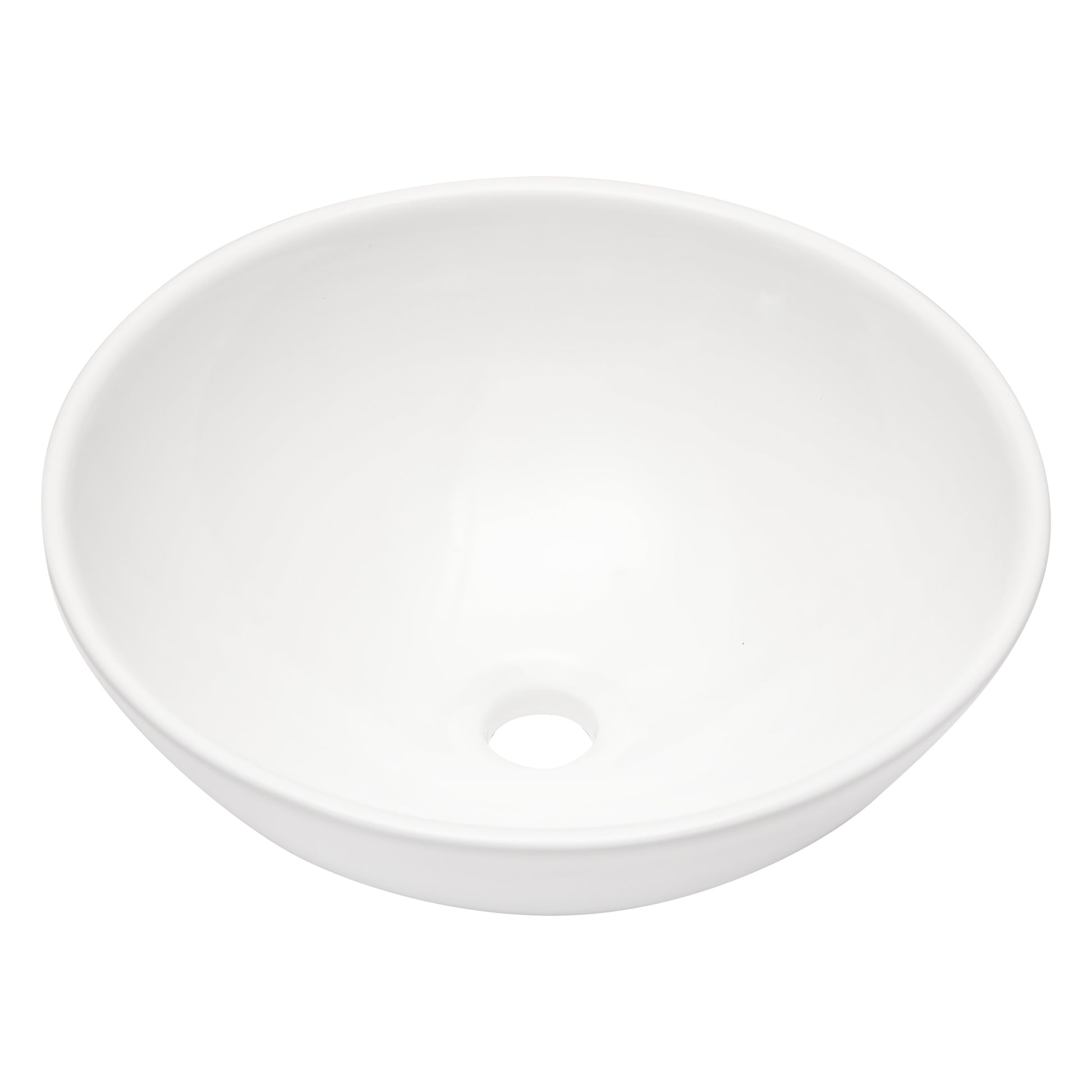 16"X16" White Ceramic Round Vessel Bathroom Sink White Ceramic