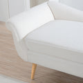 Chaise Lounge With Scroll Arms White Fabric