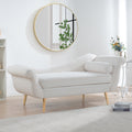 Chaise Lounge With Scroll Arms White Fabric