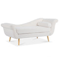 Chaise Lounge With Scroll Arms White Fabric