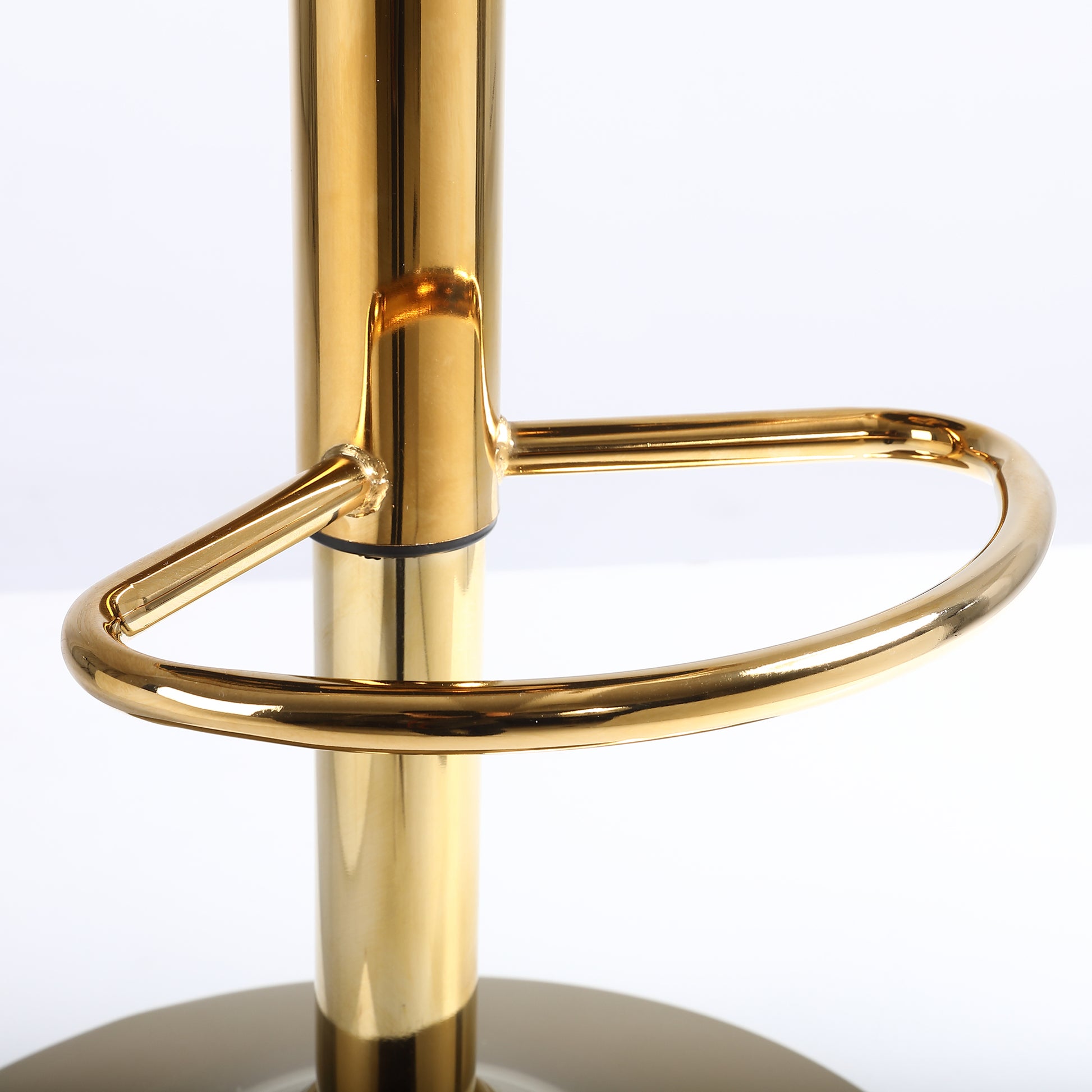 Off White Velvet Bar Chair, Pure Gold Plated, Unique Design,360 Degree Rotation, Adjustable Height,Suitable For Dinning Room And Bar,Set Of 2 Off White Velvet