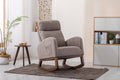 Coolmore Rocking Chair, Modern Glider Chair, Recliner Armchair With Wood Legs And Side Pocket, Nursery Rocking Accent Chair With High Back For Living Room Bedroom Grey Linen Grey Foam Solid Wood