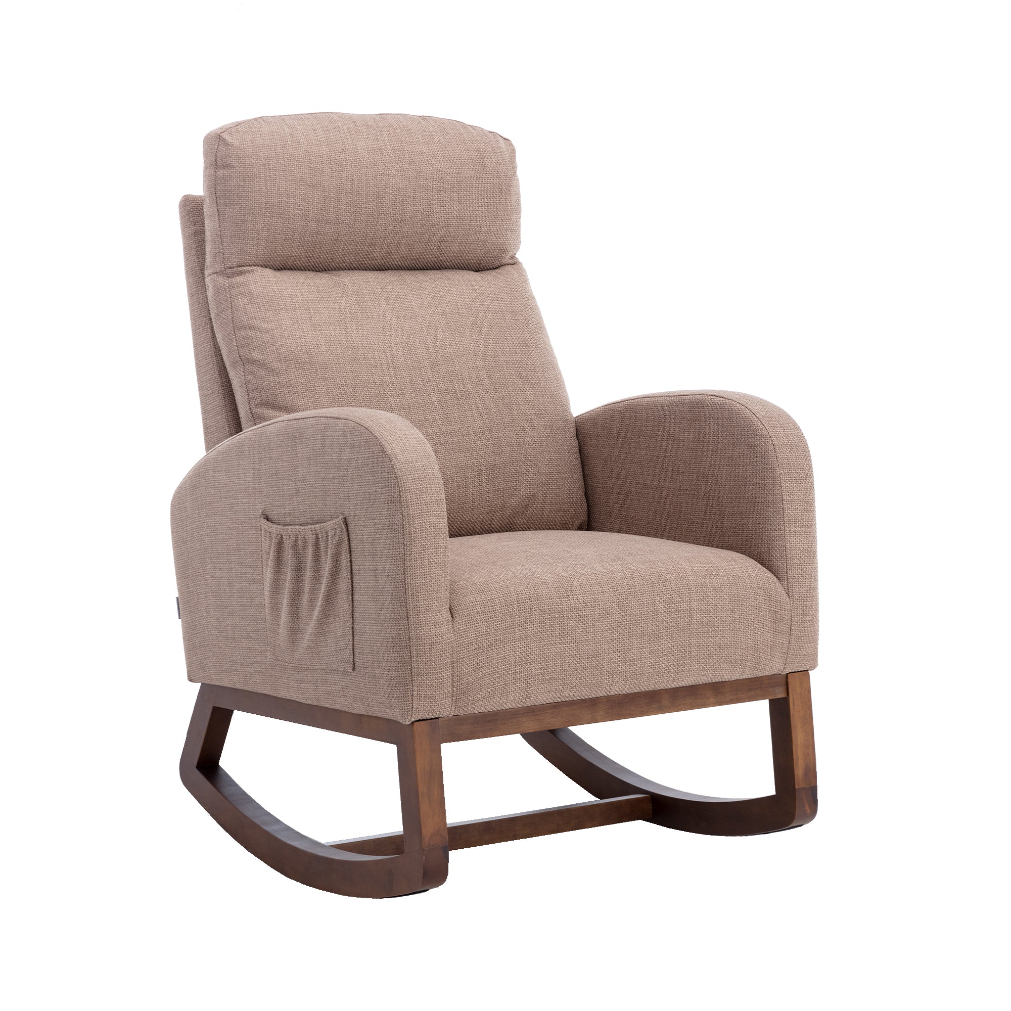 COOLMORE living room Comfortable rocking chair living camel-solid wood