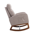 Coolmore Rocking Chair, Modern Glider Chair, Recliner Armchair With Wood Legs And Side Pocket, Nursery Rocking Accent Chair With High Back For Living Room Bedroom Grey Linen Grey Foam Solid Wood