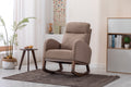 Coolmore Rocking Chair, Modern Glider Chair, Recliner Armchair With Wood Legs And Side Pocket, Nursery Rocking Accent Chair With High Back For Living Room Bedroom Camel Linen Camel Foam Solid Wood