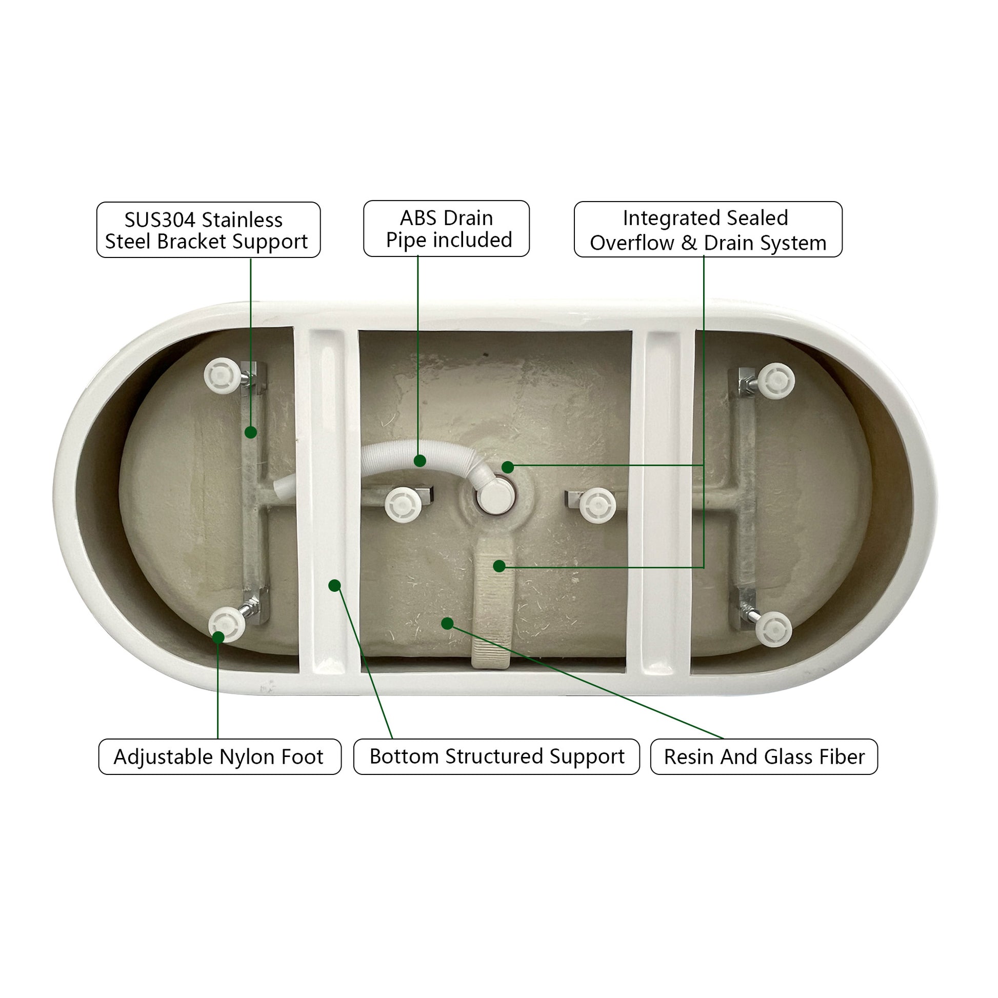 67" Acrylic Free Standing Tub Classic Oval Shape Soaking Tub, Adjustable Freestanding Bathtub With Integrated Slotted Overflow And Chrome Pop Up Drain Anti Clogging Gloss White Gloss White Oval Bathroom Freestanding Tubs Polished 61 69 In Modern Soaking