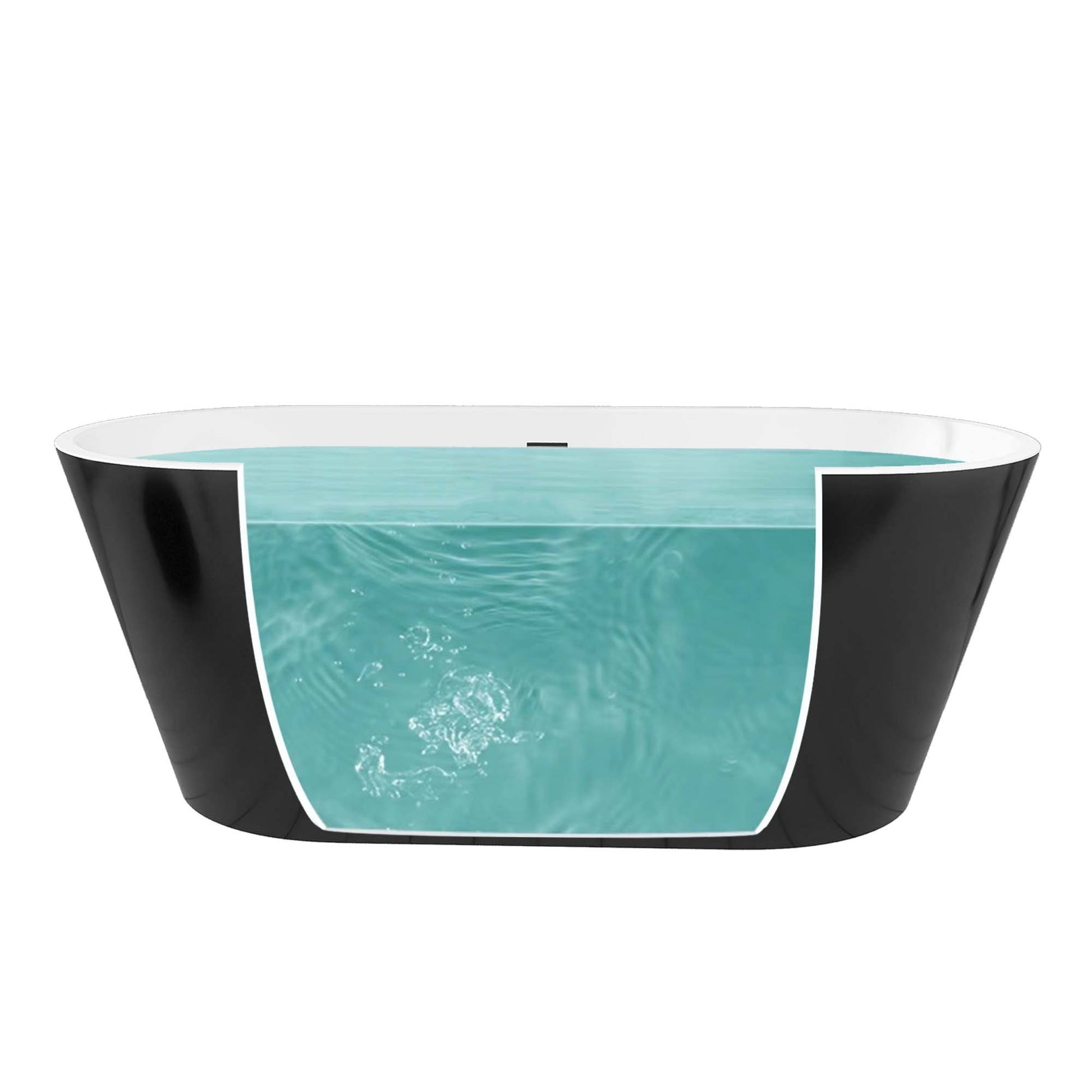 55" Acrylic Free Standing Tub Classic Oval Shape black-oval-bathroom-freestanding