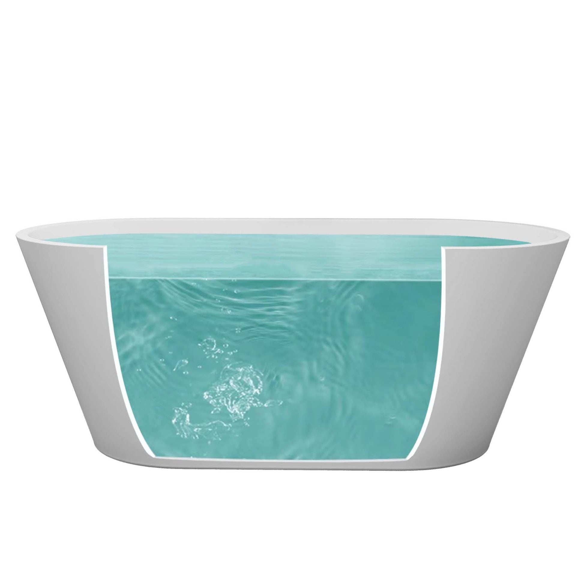 63" Acrylic Free Standing Tub Classic Oval Shape