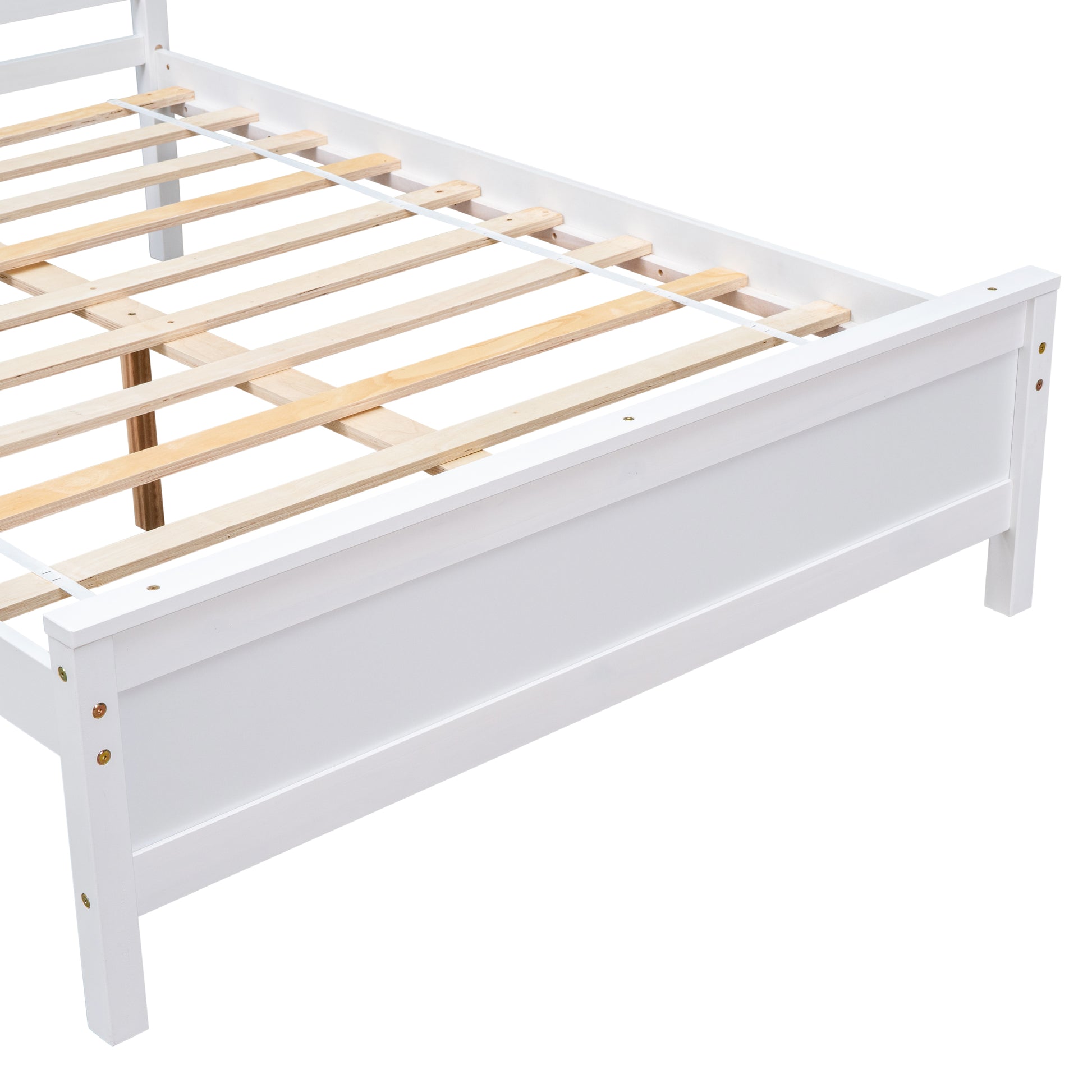 Full Bed With Headboard And Footboard For Kids, Teens, Adults,With A Nightstand ,White White Pine