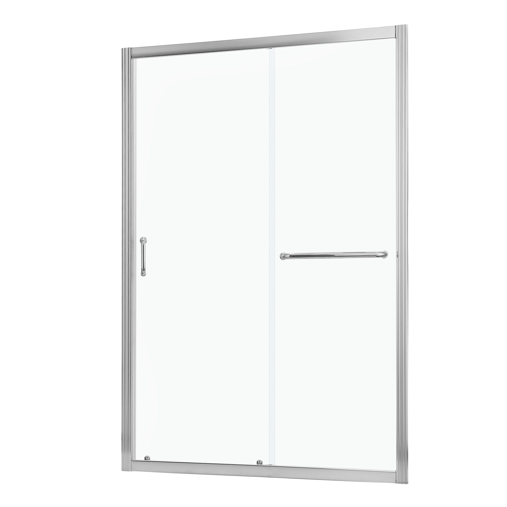 Shower Door 60" W X 72"H Single Sliding Bypass Shower Enclosure,Chrome Chrome Glass