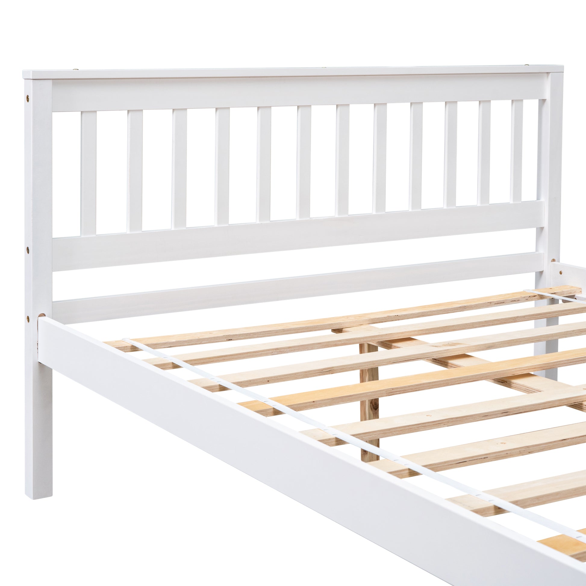 Full Bed With Headboard And Footboard For Kids, Teens, Adults,With A Nightstand ,White White Pine