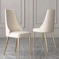 Dining Chair With Pu Leather White Strong Metal Legs Set Of 2 White Pu Leather