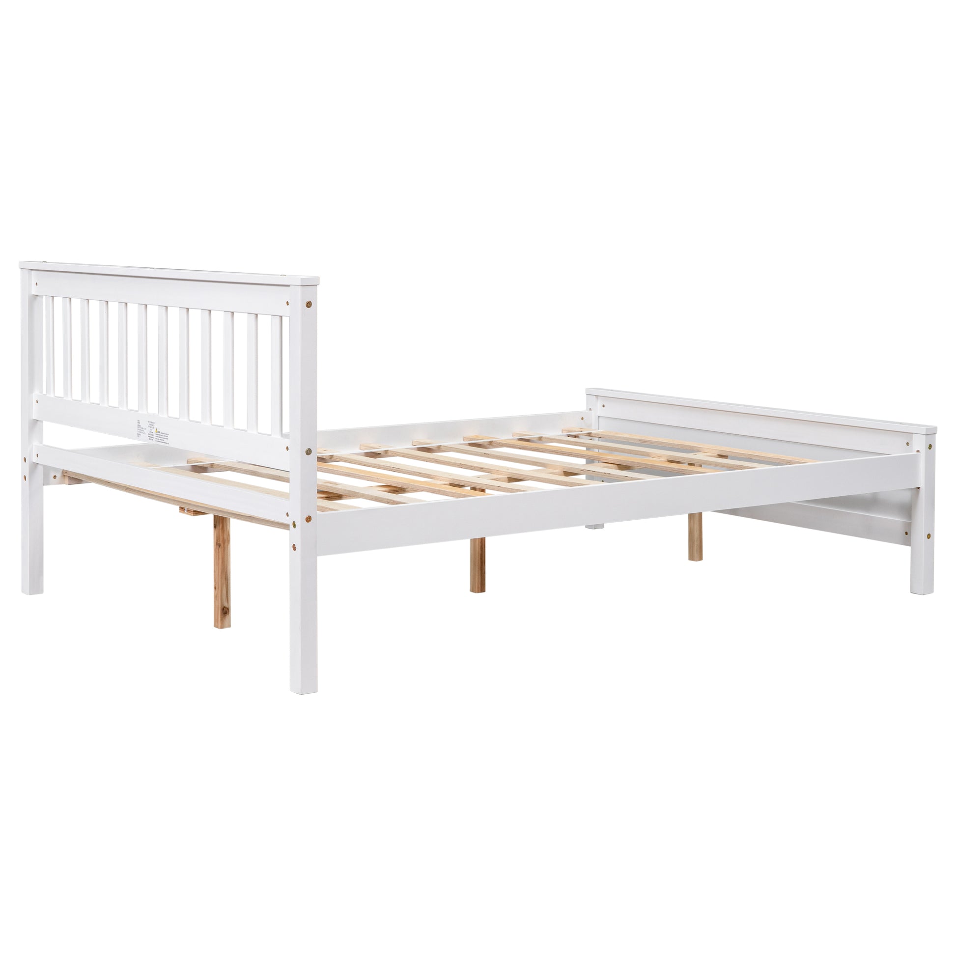 Full Bed With Headboard And Footboard For Kids, Teens, Adults,With A Nightstand ,White White Pine