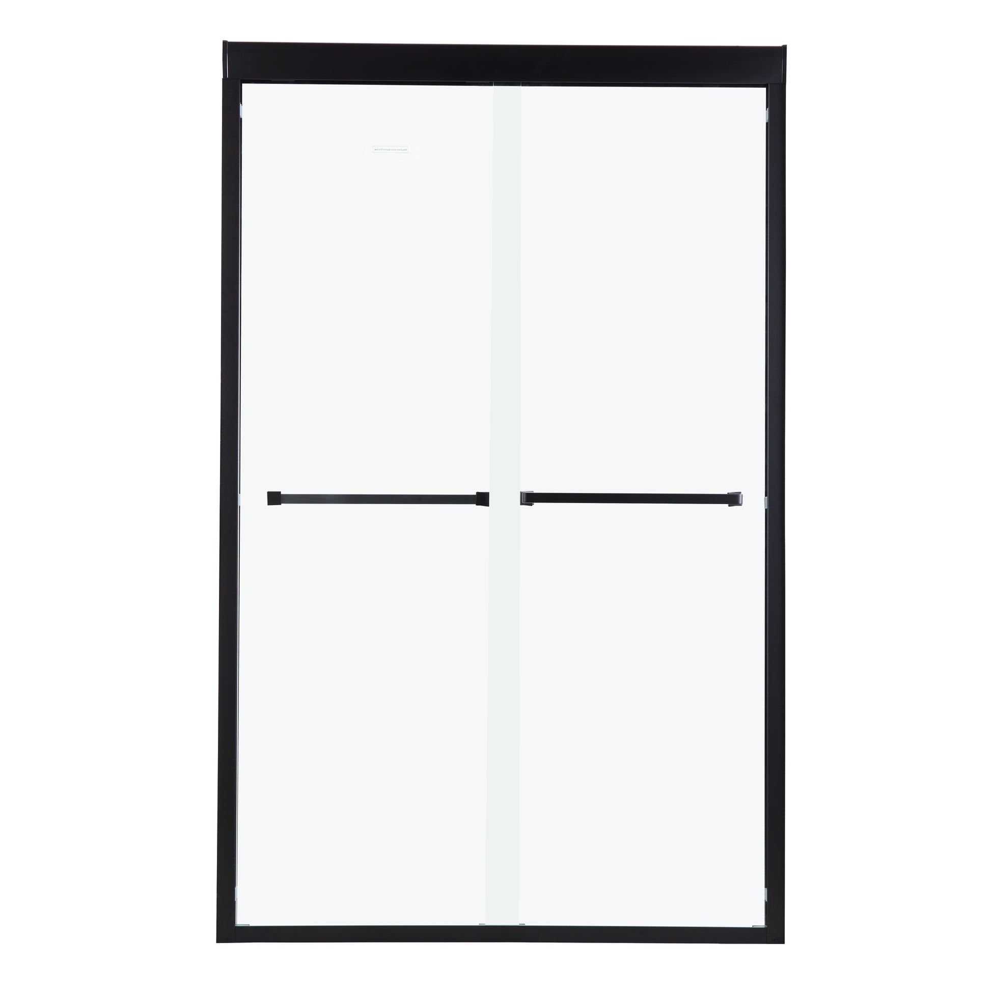 Shower Door 48" W x 76"H Double Sliding Shower matte black-glass