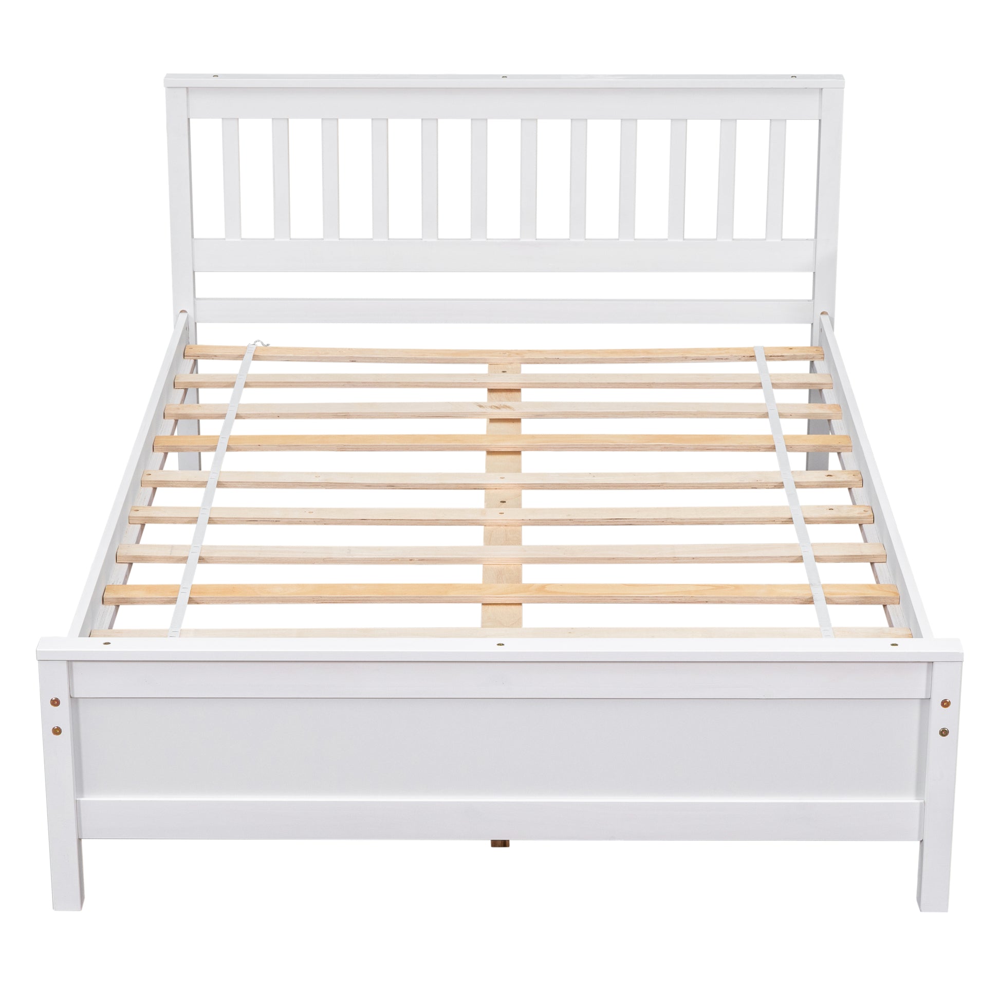 Full Bed With Headboard And Footboard For Kids, Teens, Adults,With A Nightstand ,White White Pine