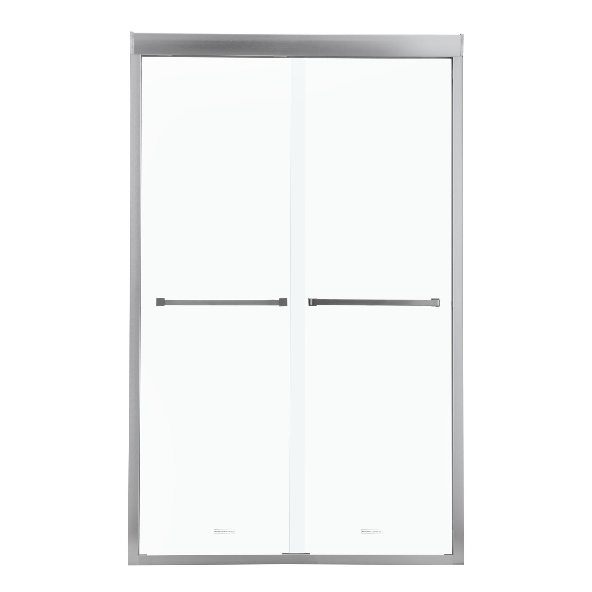 Shower Door 48" W x 76"H Semi Frameless Bypass Sliding brushed nickel-glass