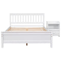 Full Bed With Headboard And Footboard For Kids, Teens, Adults,With A Nightstand ,White White Pine