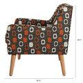 Accent Chair For Living Room Brown Mix Polyester Fabric